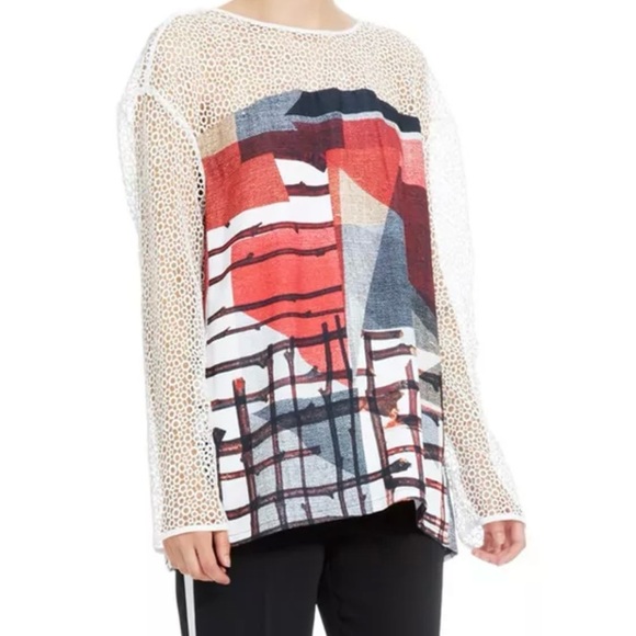 NWT Clover Canyon GRADIENT PLAID EYELET Top Size XS Retail $325 - Picture 8 of 10